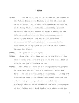 Nancy White interview, 1979 March 14